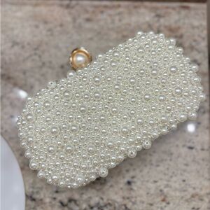 Elegant Pearl-Embellished Clutch